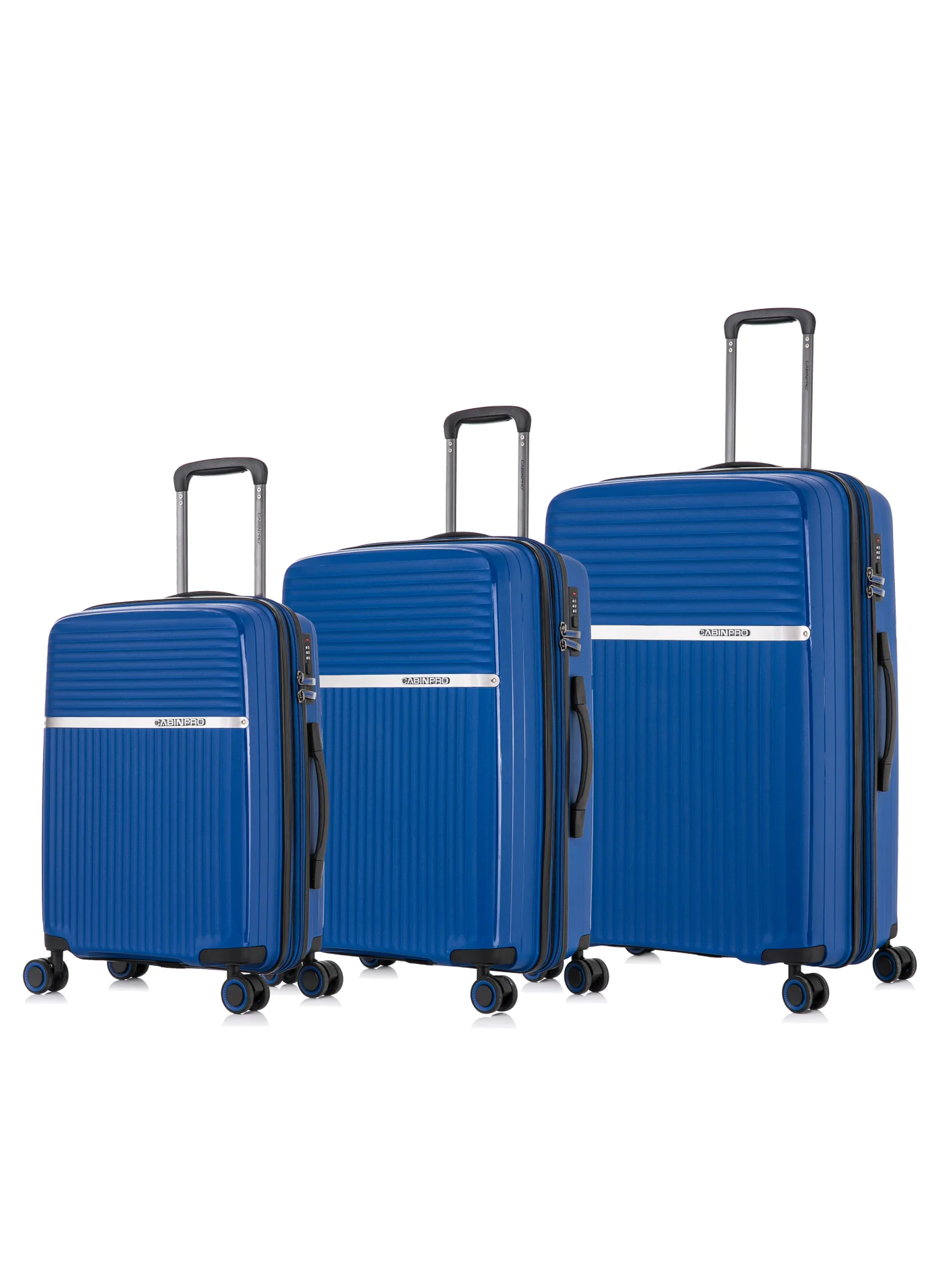 CABINPRO Expandable Hard Case Trolley Luggage Set (Sapphire Blue, 3-Piece Set) 4zjq6