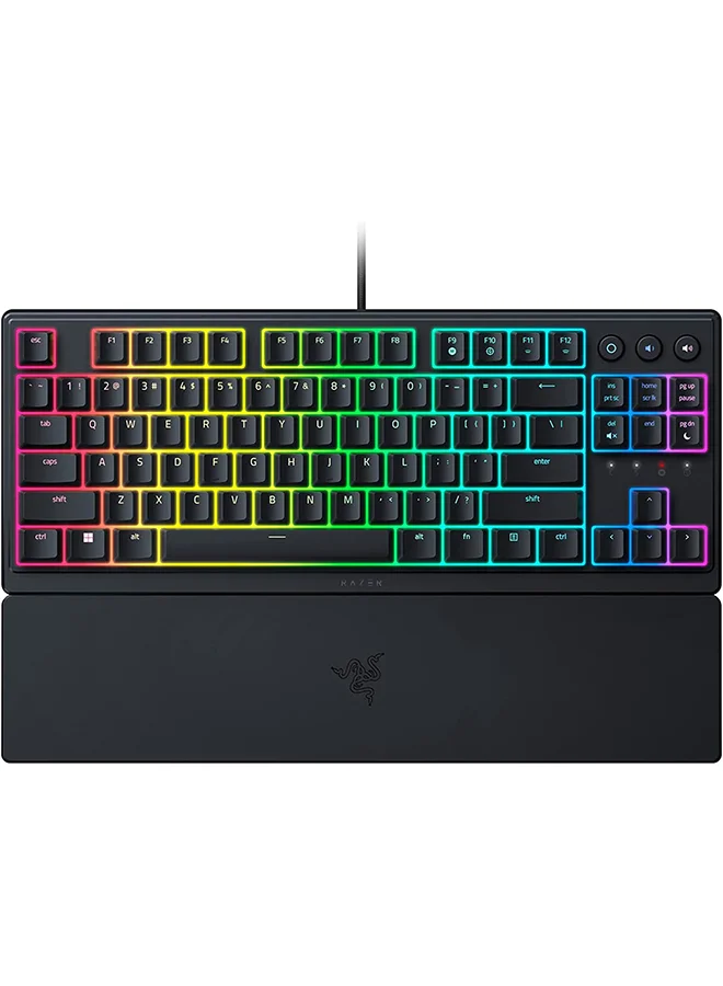Premium TKL Gaming Keyboard with Mecha-Membrane Switches and RGB Lighting (Black, Compact Tenkeyless) yxlez