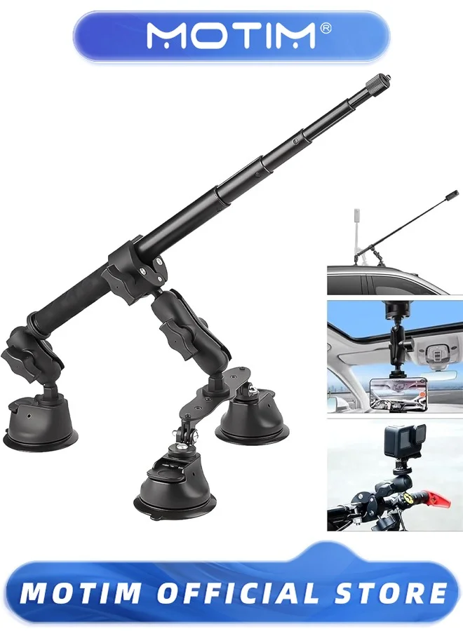 Motim Triple Suction Cup Car Mount Set Heavy-Duty Windscreen and Window Holder (Black, 15 cm) 35mz6