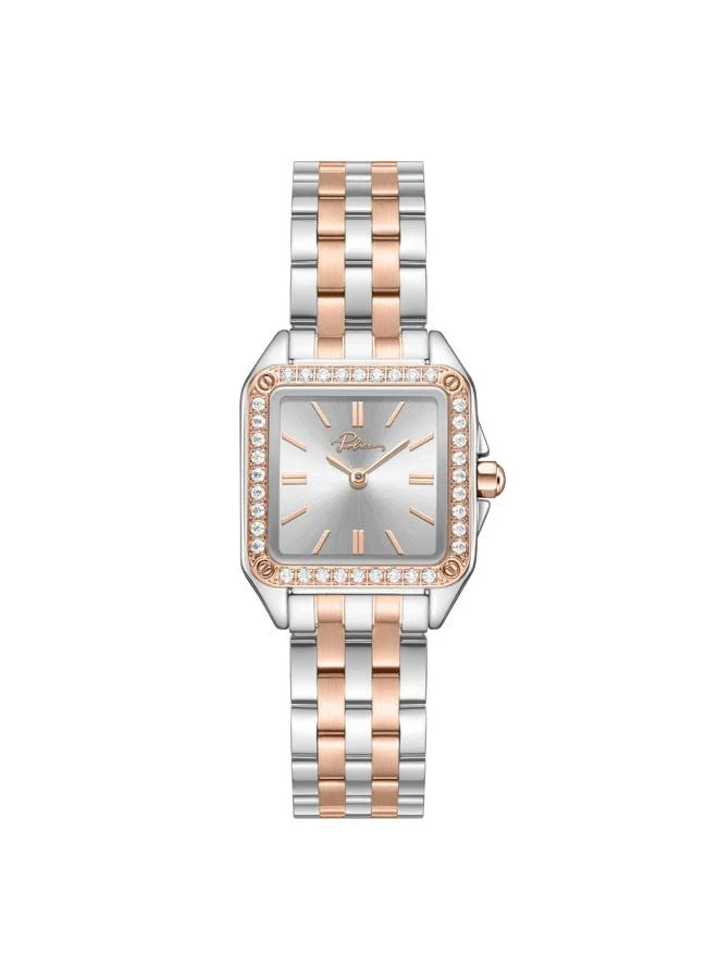 Premium Women Analog Quartz Watch Stainless Steel Bracelet Silver Dial (27.8mm) 9bcg9