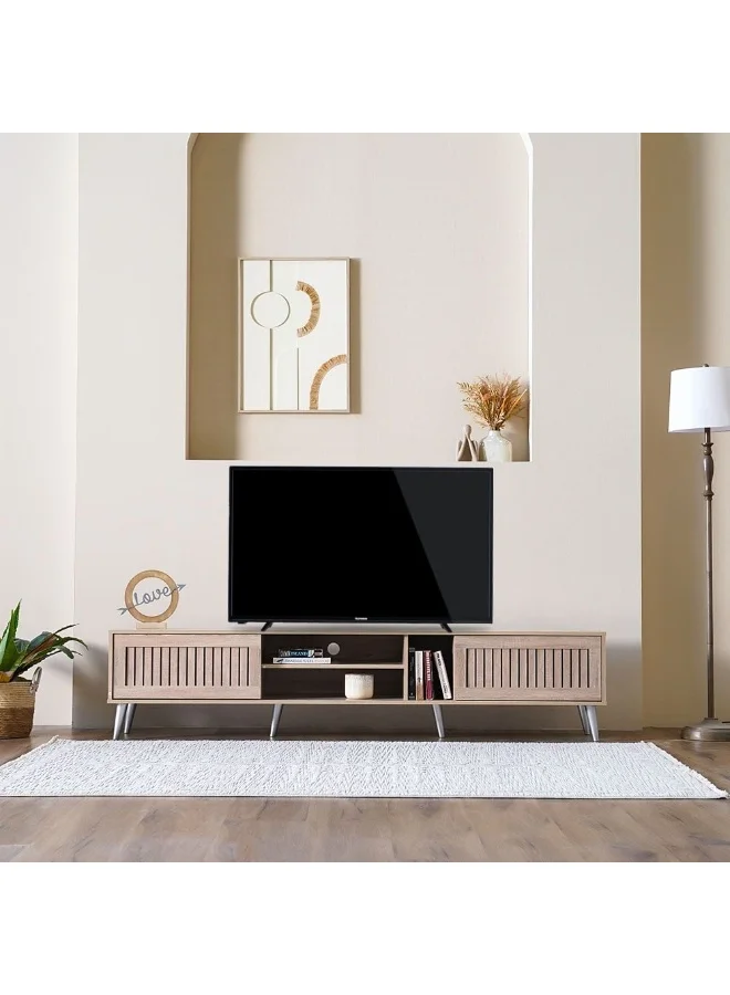 Danube Home Alfa Large TV Cabinet Entertainment Media Console Unit (Sonoma Oak, 200x40x44.5 cm) dfuvp