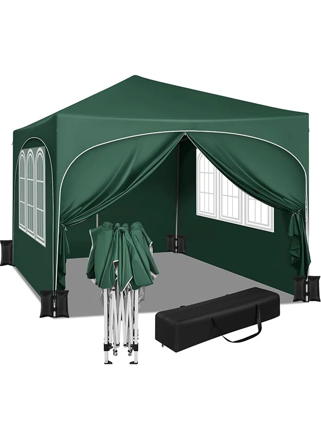 Arabest Pop Up Garden Gazebo with Side Walls, Heavy-Duty Outdoor Party Tent for Market and Sun Shade (3 x 3 m) 35pon