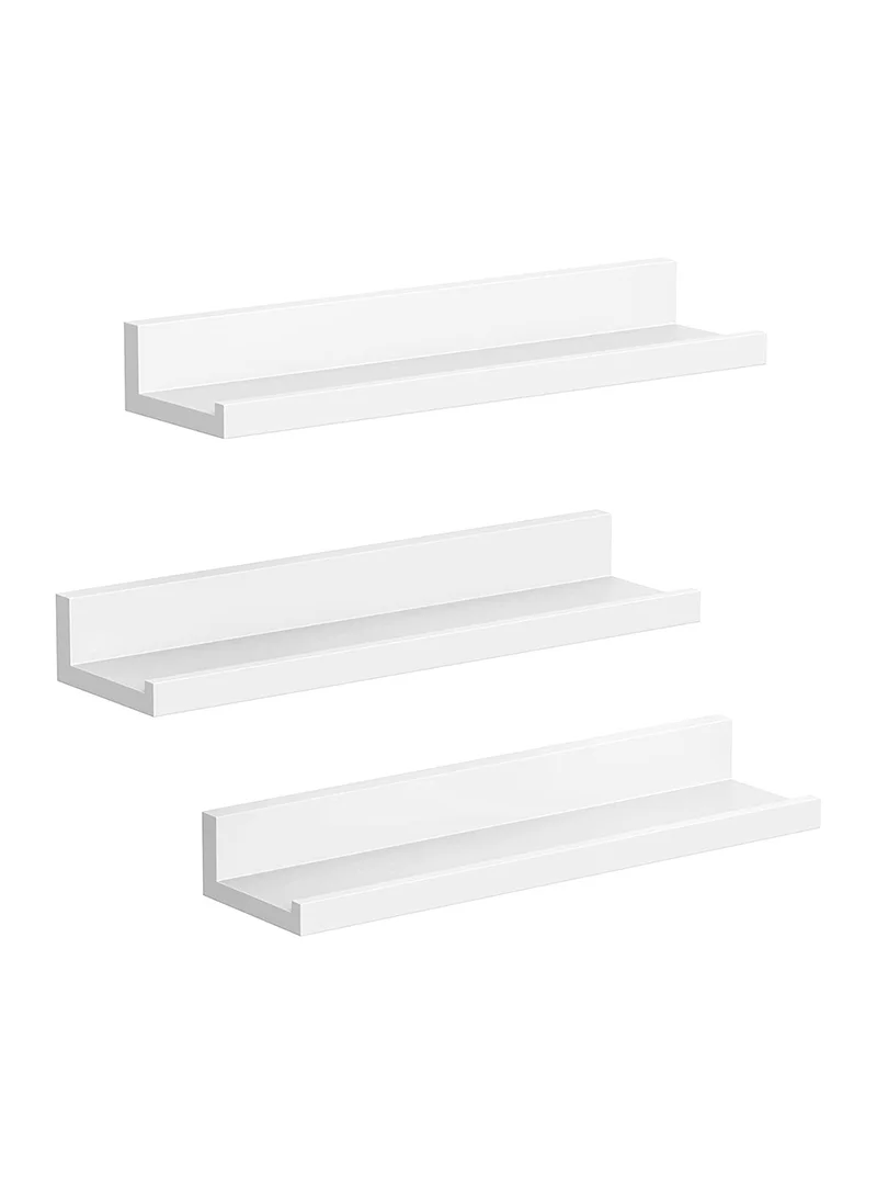 Premium Wall Mounted Floating Shelves Set (White, 3-Piece, 38x10x5cm) uocxp