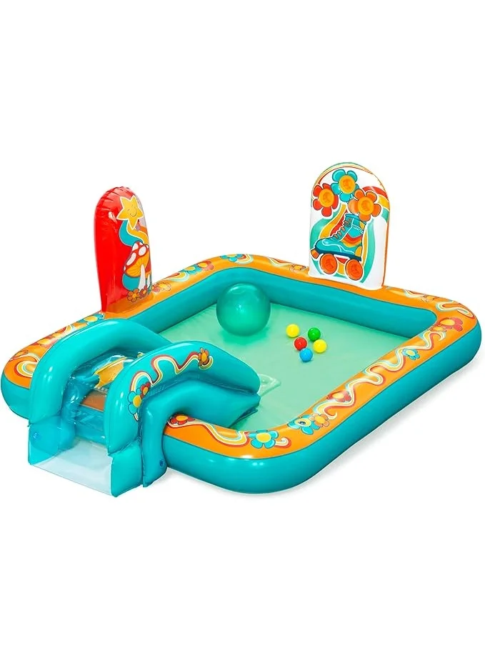 Retro Groove Inflatable Play Centre Pool for Kids (193cm x 152cm x 74cm) ha0at