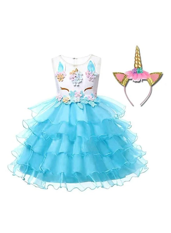 Fancydresswale Unicorn Princess Costume Set with Headband (Premium Cotton Blend, 4-5 Years) xesgo