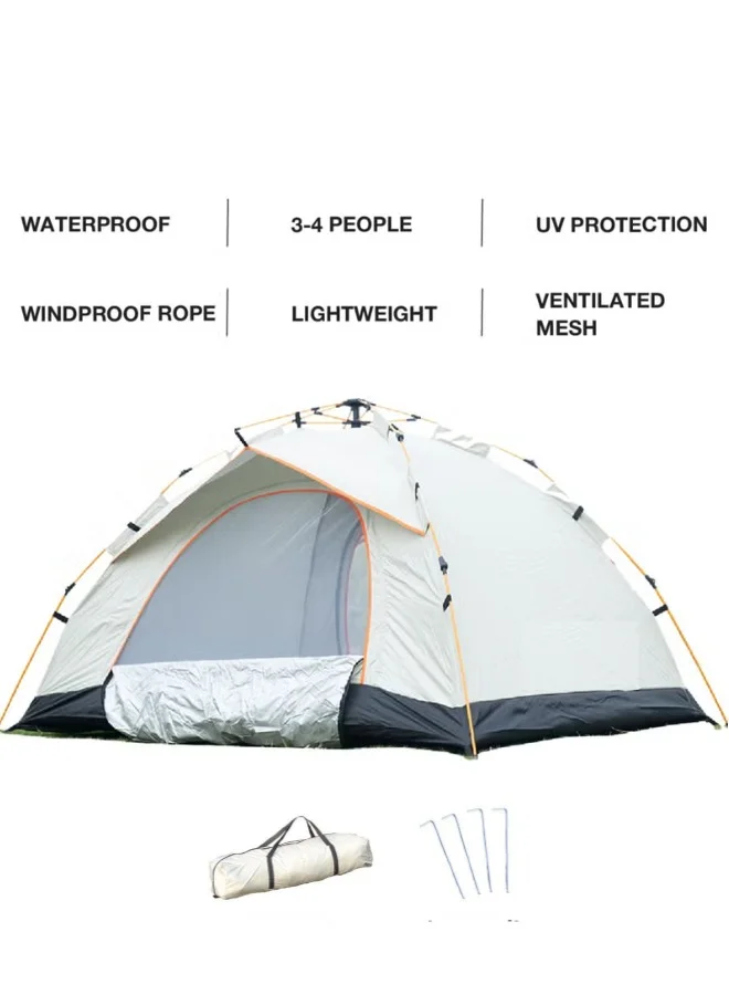 Outdoor.Market Pop-Up Camping Tent Automatic Setup Waterproof UV Protection (White, 3-4 Person) md07u