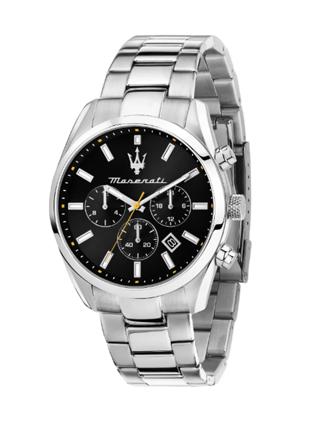 Premium Men's Stainless Steel Watch Sunray Dial (Black, 43 mm) 7wi3d