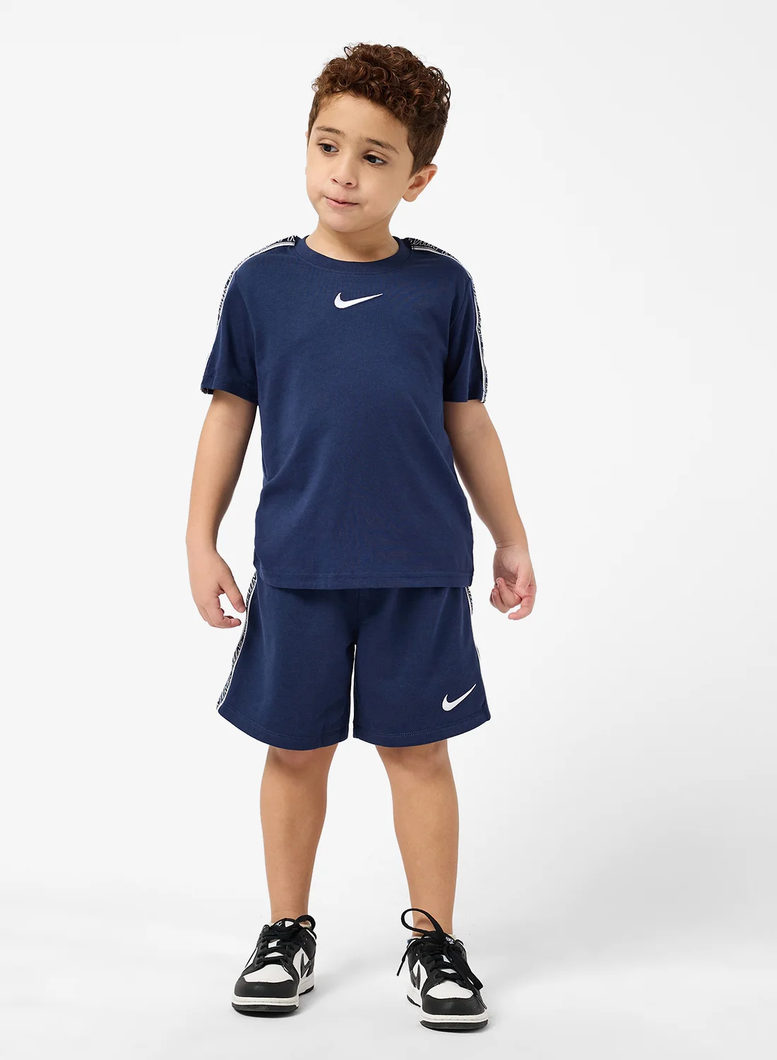 Athletic Kids Poly Knit Short Set Breathable Sportswear Outfit (Kids, 120 cm) p7anu