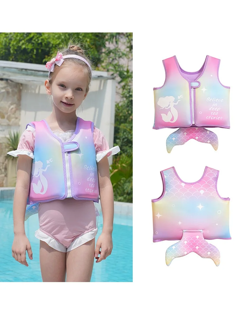SISGL Premium Toddler Swim Vest Mermaid Design Buoyancy Aid For Girls (Pink, 30mm Thickness) lzbbm