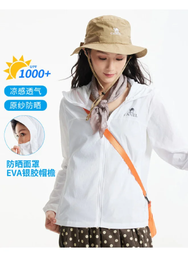 Camel Women's UV Protection Jacket Breathable Slim Fit Lightweight Outdoor Sports Sun Protective Clothing (White, Medium) 7xne7