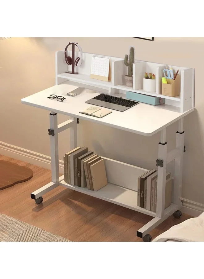 SHEIDLIN Adjustable Height Kids Study Desk with Hutch Bookshelf (White, 100x85x50 cm) 4m3bg