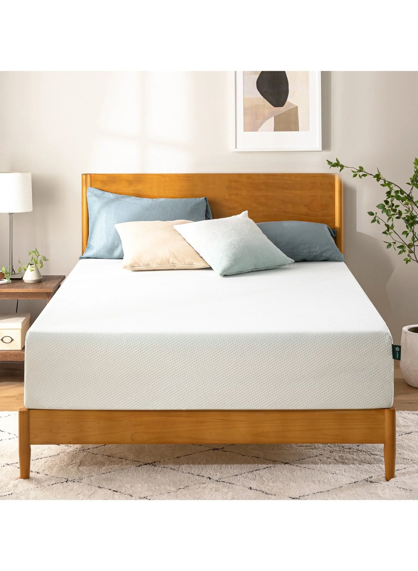 Premium Green Tea Memory Foam Mattress Medium-Firm Support (King Size, 180 x 200 x 30 cm) 3kehu