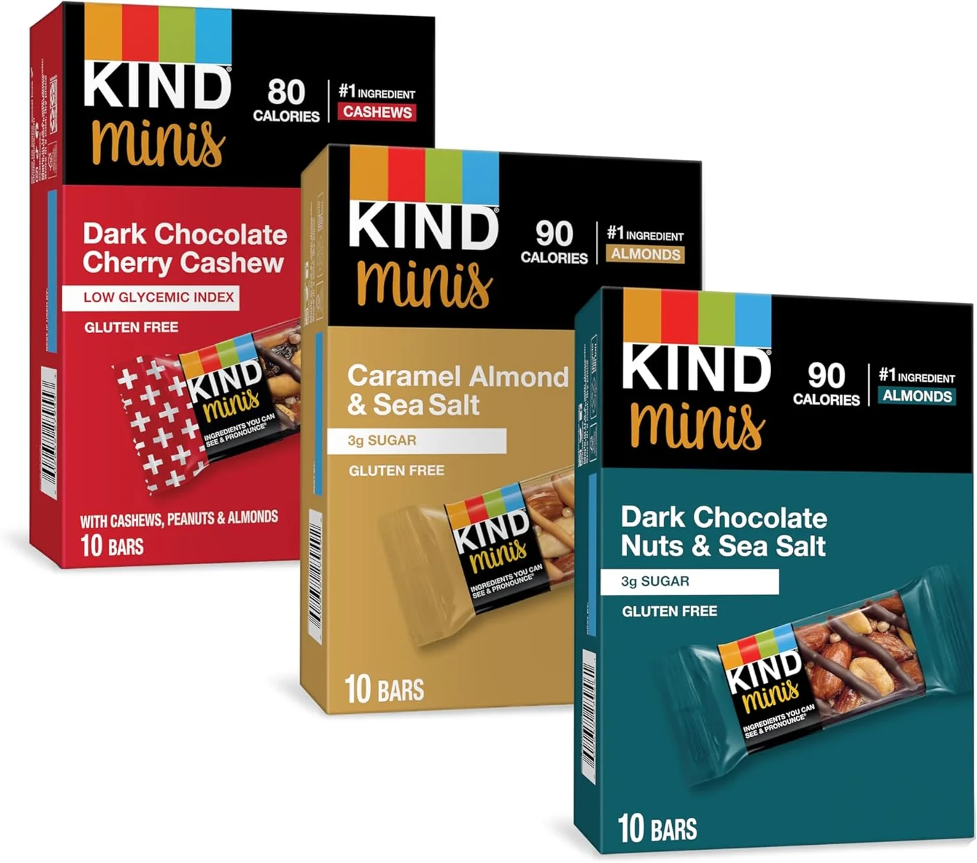 Premium Nut & Fruit Snack Bars Variety Pack - Gluten Free Assorted Flavors (30 Count) nq644