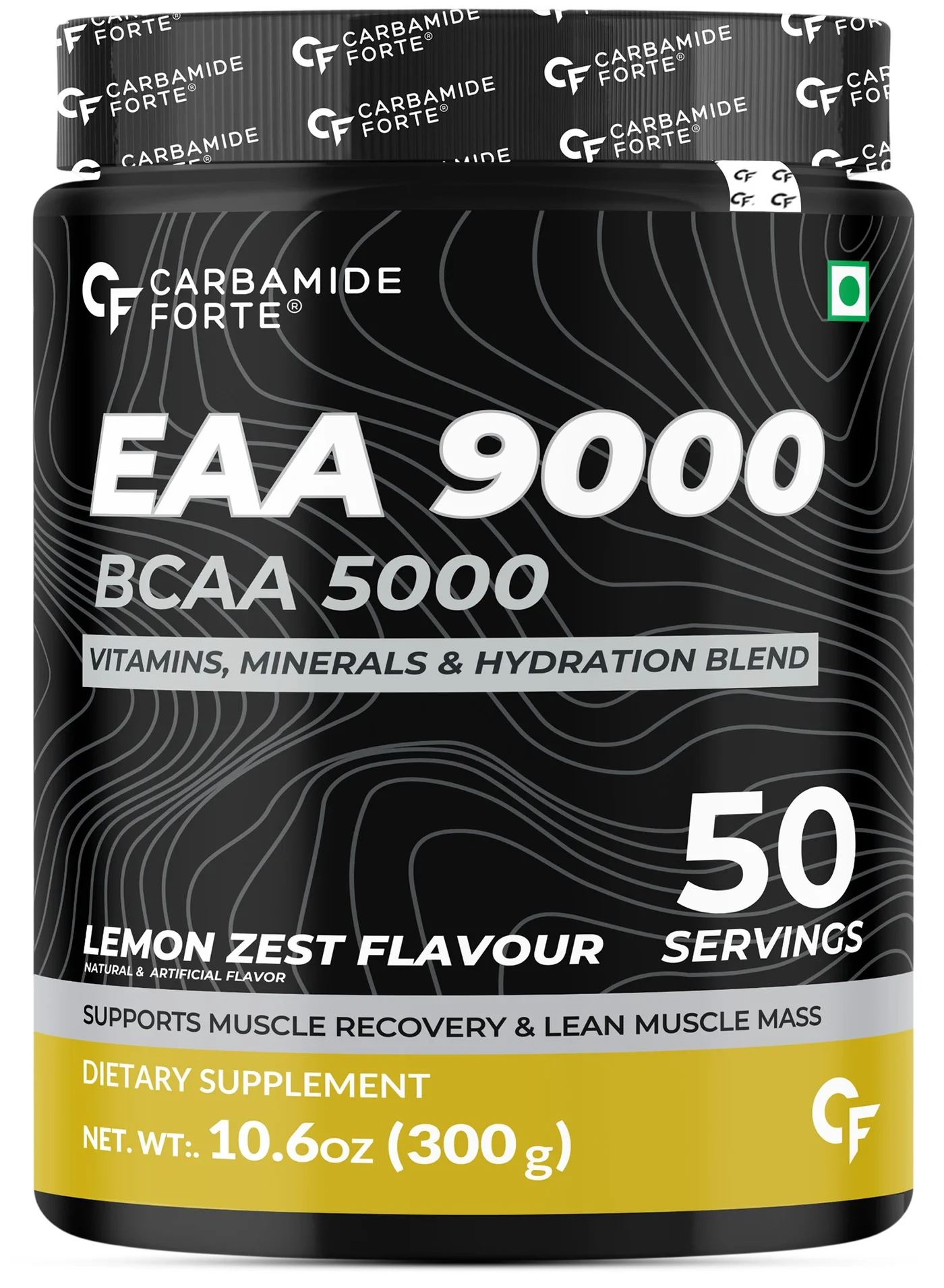 Premium EAA Intra-Workout Supplement with BCAA 5000mg and Hydration Blend (Lemon Zest, 300g) 8zg36