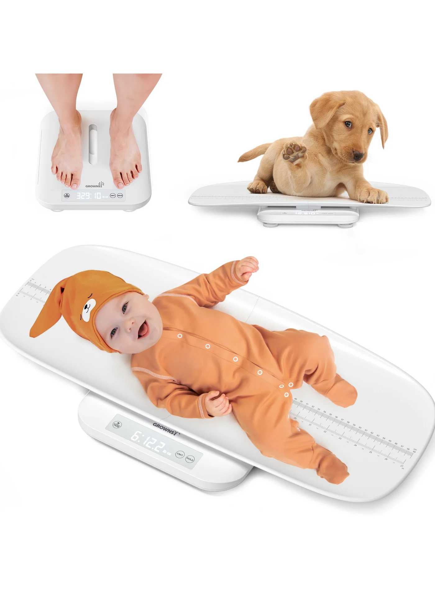 Multifunctional Digital Baby and Pet Scale with Height Measurement (150kg Capacity) igiua