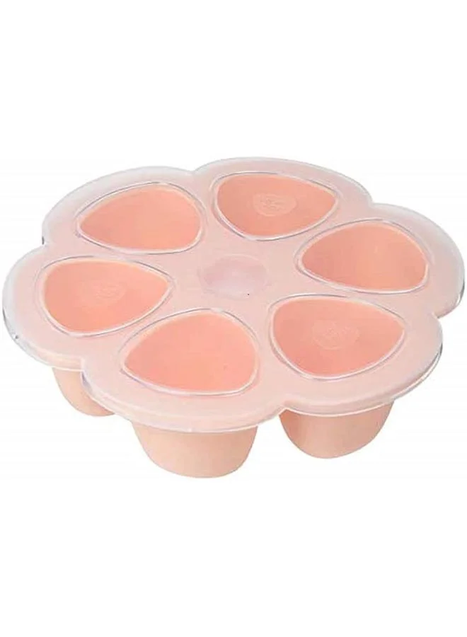 Premium Silicone Multi-Portion Baby Food Storage Container with Airtight Lid (Pink, 6 x 150 mL) 1pfq7