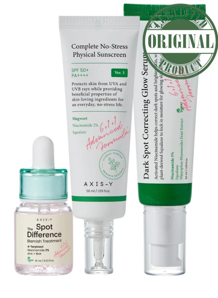 AXIS-Y Glow Renewal Skincare Trio Set with Face Scrubber for Radiant Complexion (3-Piece Set) pdn2h
