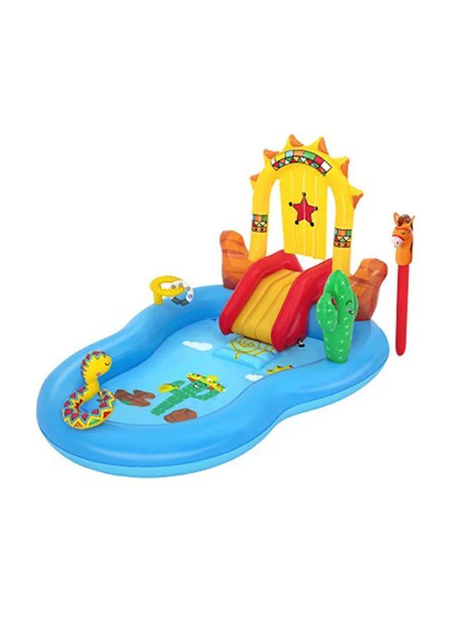 Wild West Inflatable Play Center Premium PVC Outdoor Activity Pool (264x188x140cm) 3q498