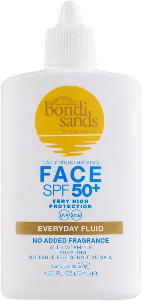 Bondi Sands SPF 50 Fragrance Free Face Fluid (UVA UVB Protection, Sensitive Skin, 50 mL) 6umfr