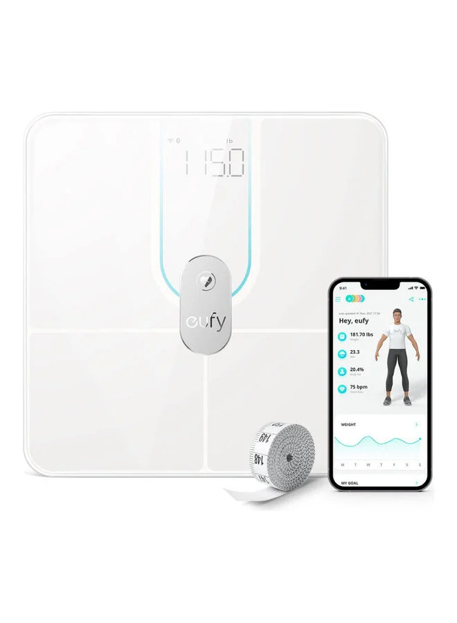 Eufy Smart Scale P2 Pro Digital Body Composition Analyzer with Wi-Fi and Bluetooth (16 Advanced Health Metrics, Tempered Glass, Black) 14o25