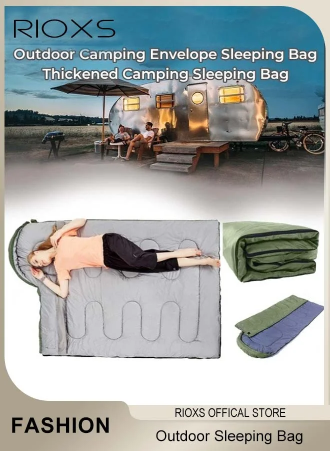 RIOXS Outdoor Envelope Sleeping Bag Premium Thickened Thermal Insulation for Backpacking Hiking and Camping (210 cm x 75 cm) ts67m