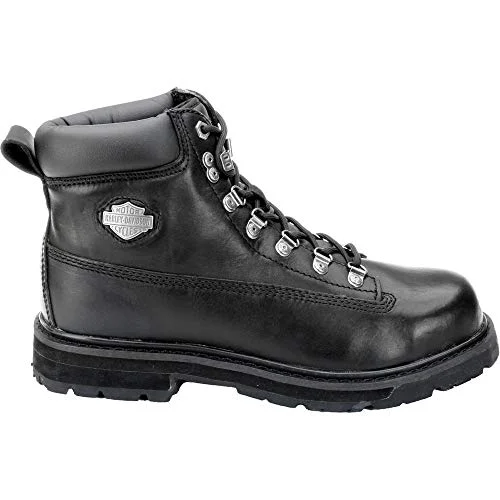 Premium Leather Motorcycle Safety Boots for Men Durable Riding Footwear (Black, 43 EU) g3agd