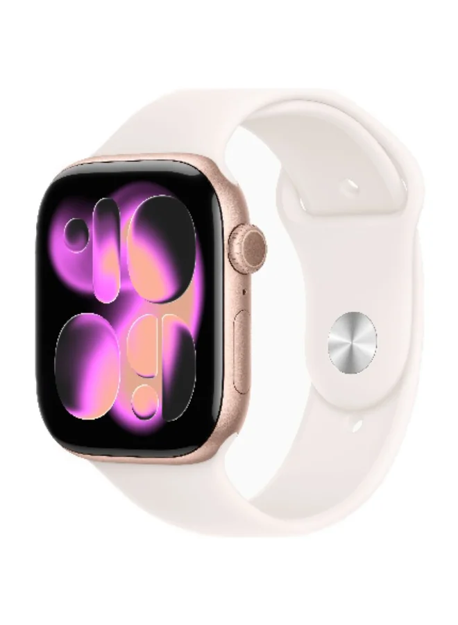 Premium Smart GPS Watch 46mm Aluminium Case with Sport Band (Rose Gold, S/M) 5oavz