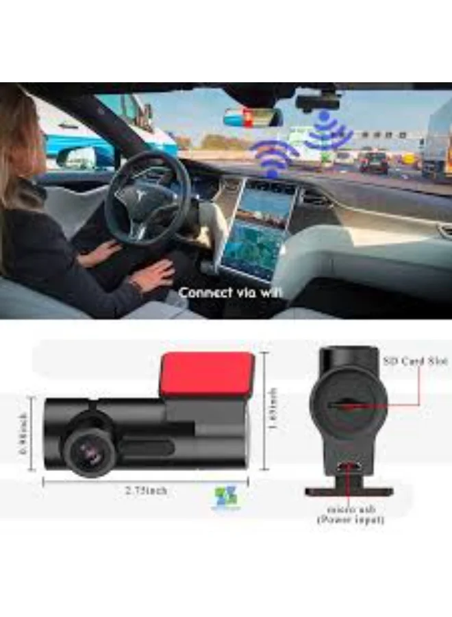 Premium Full HD 1080P Car Dash Camera Wide Angle Lens Driving Recorder for Vehicles (Black, 1 Unit) ezdrt