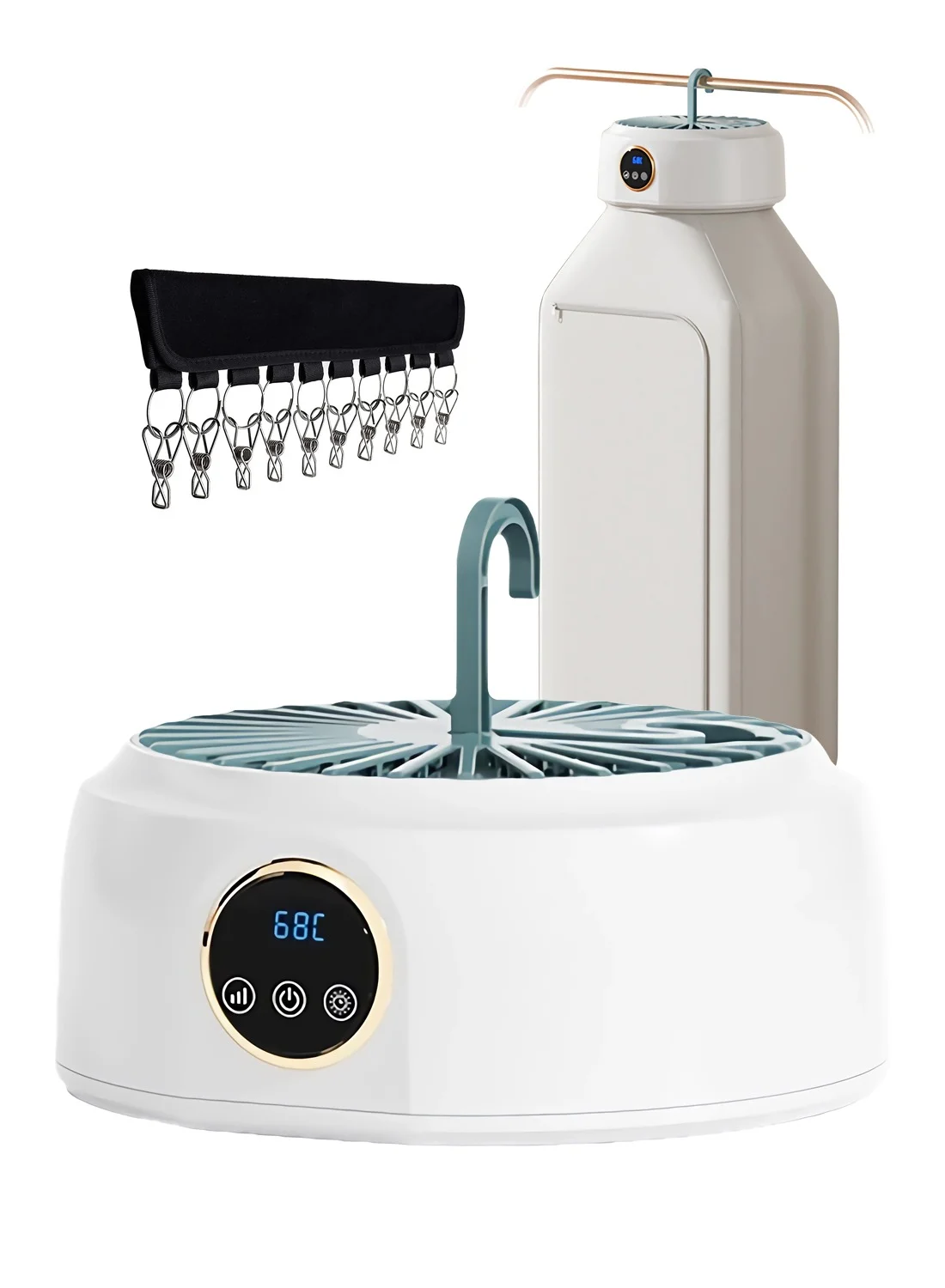 LUCKIER Portable Clothes Dryer Machine Compact Premium Mini Dryer for Apartment RV Travel (White, 1 Unit) 9fnyj