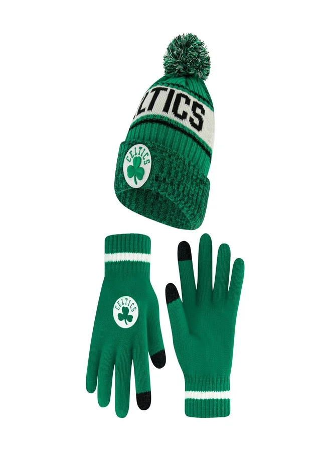 Premium NBA Team Knit Beanie and Touch Screen Gloves Set for Kids (Boston Celtics, One Size) rr60y