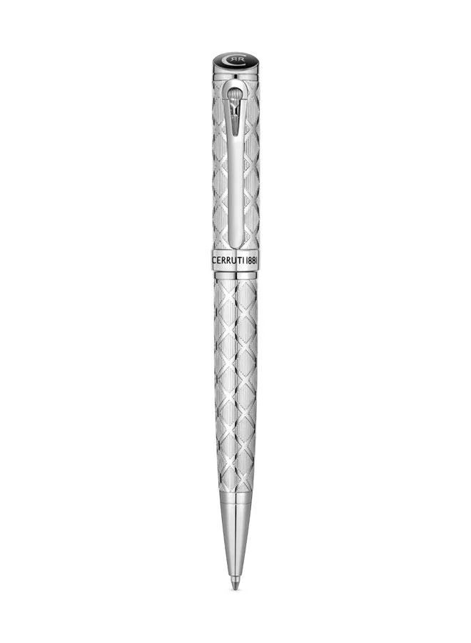 Premium Patterned Ballpoint Pen Elegant Silver Finish (Blue Ink, 1 Piece) n1mbp