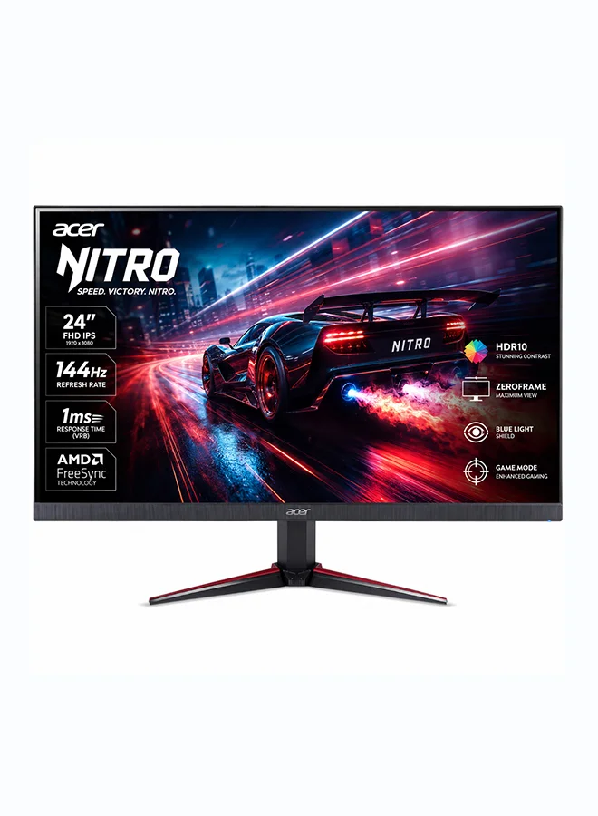 Premium 24-inch FHD IPS Gaming Monitor 144Hz Refresh Rate 1ms Response Time HDR10 ZeroFrame Design (Black, 24 inch) eczak