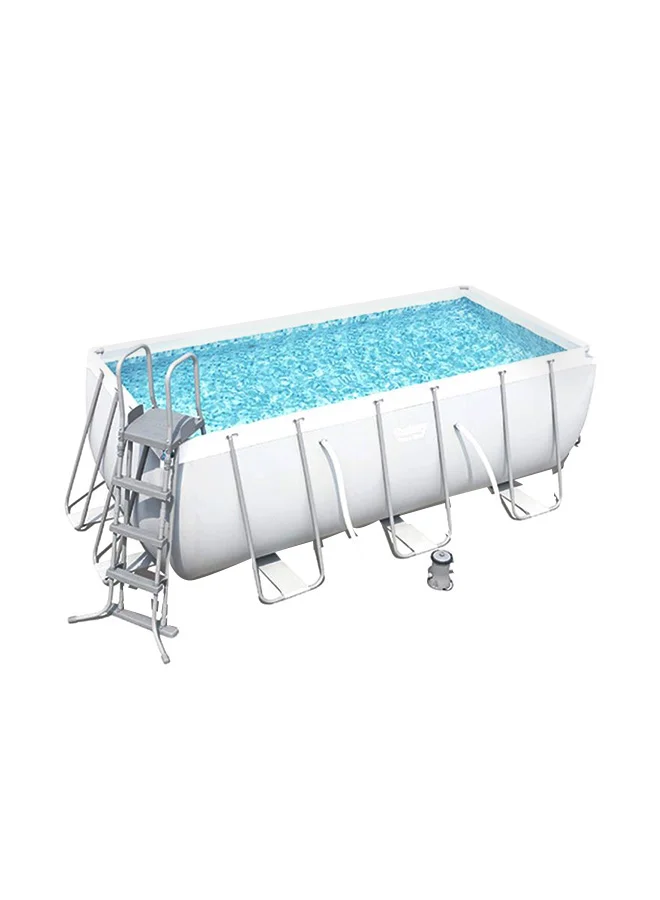 Premium Rectangular Above Ground Swimming Pool Set Heavy-Duty PVC Frame (427 x 213 x 122 cm) lawd9
