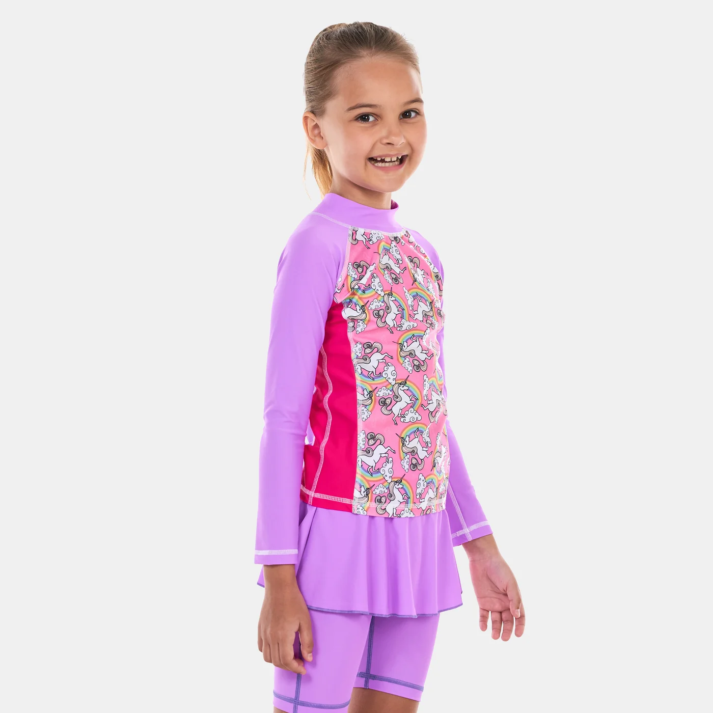 Coega Kids Allover Print Rashguard UV Protection Swim Shirt (Blue, 6-7 Years) ugsay