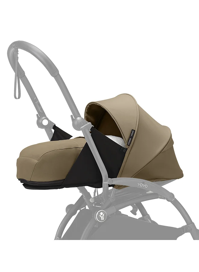 Premium Newborn Stroller Nest Attachment with 5-Point Harness and UPF 50+ Canopy (Toffee, 9 kg Capacity) md5ek