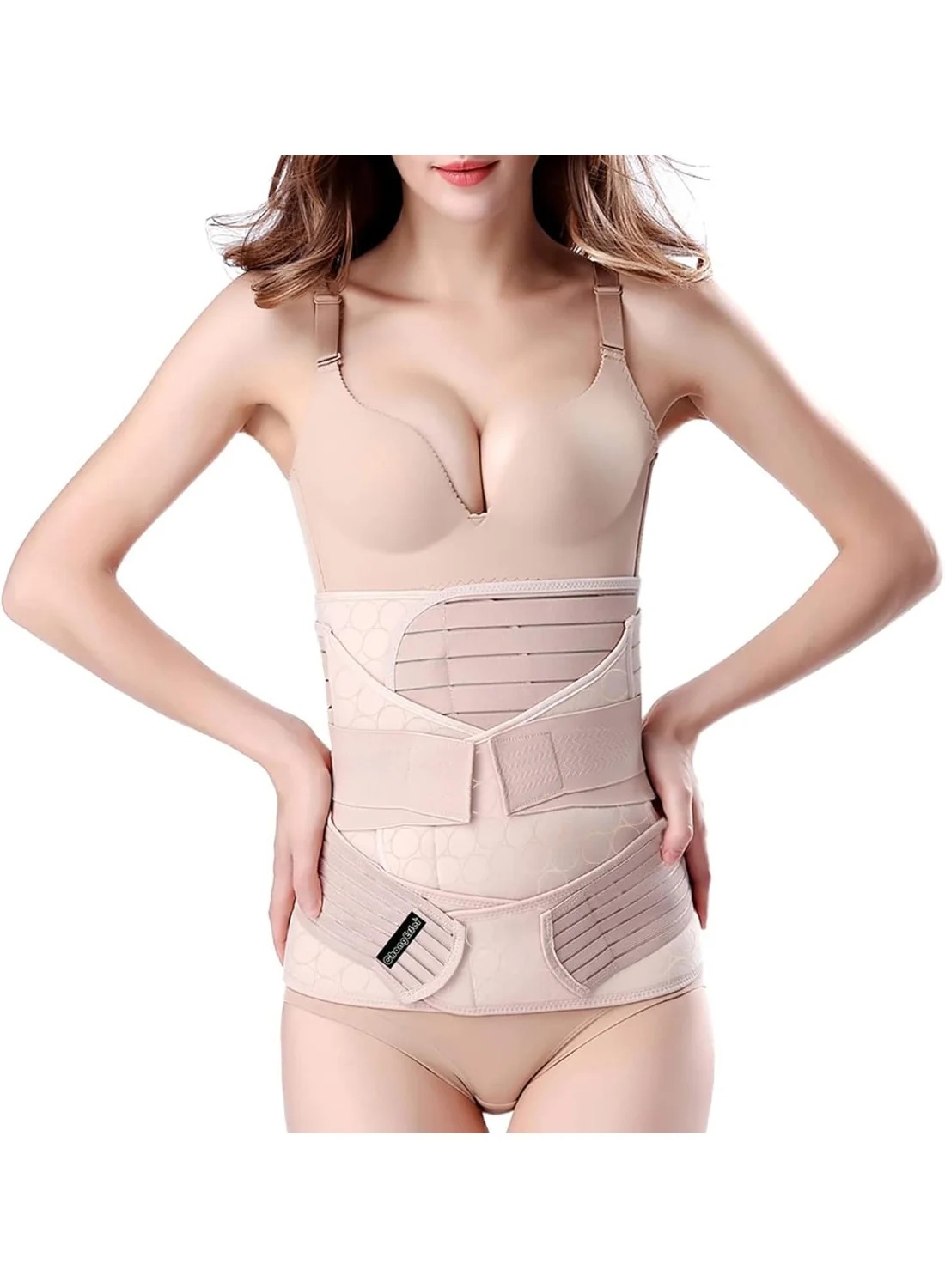 Arabest 3-in-1 Postpartum Belly Support Wrap Premium Recovery Girdle Body Shaper for Post-Pregnancy and Surgery Support (Beige, 2XL) fh4gn