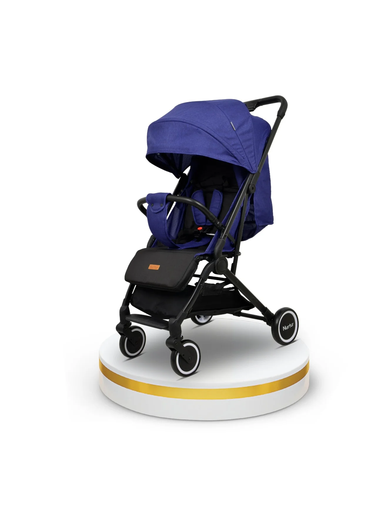 Nurtur Compact Travel Stroller with 5-Point Safety Harness and Storage Basket (Denim, 0-36 Months) tqmla