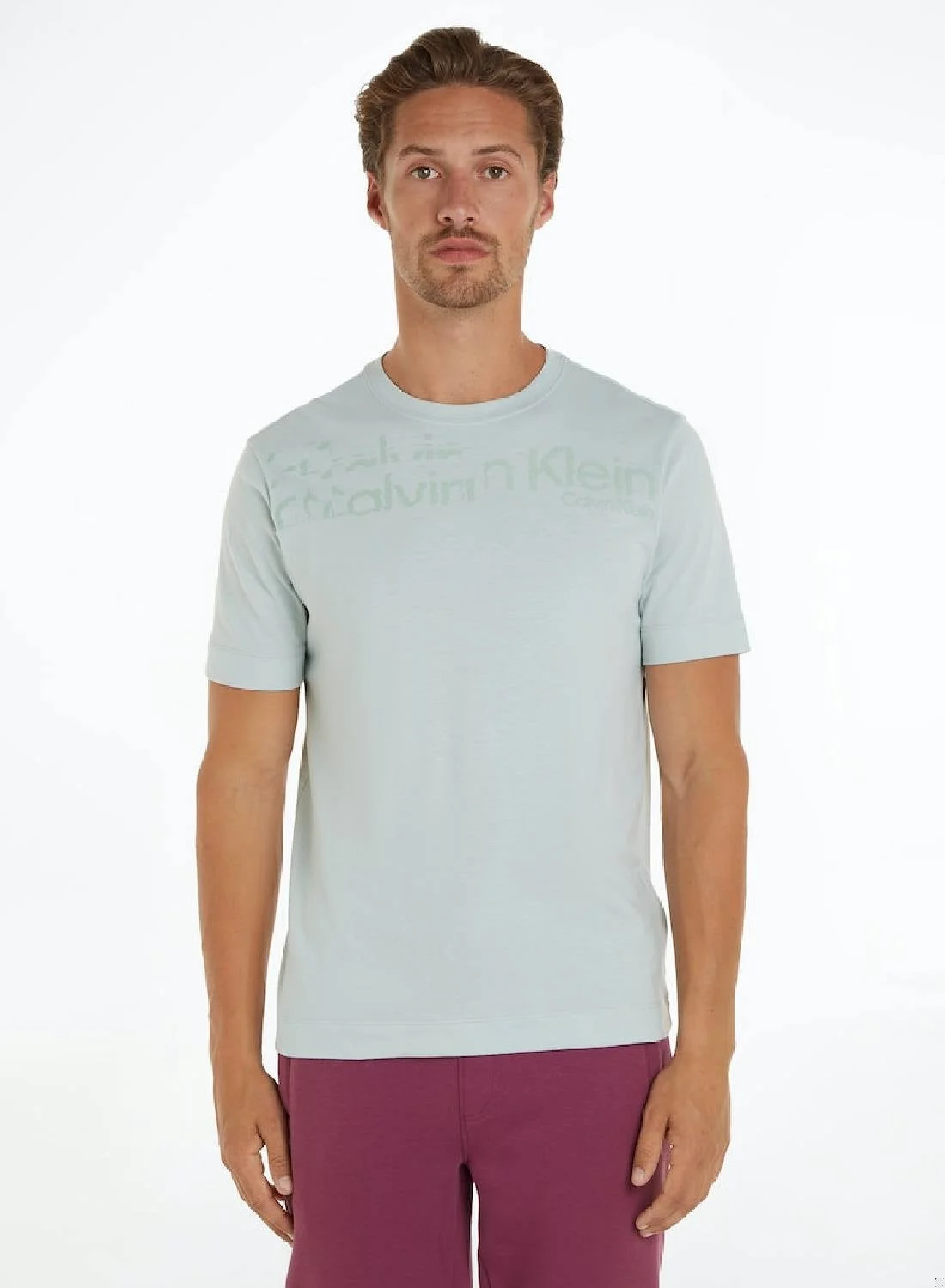 Premium Cotton Short Sleeved T-Shirt Breathable Casual Crew Neck Top for Men (Solid Color, Large) joh1x