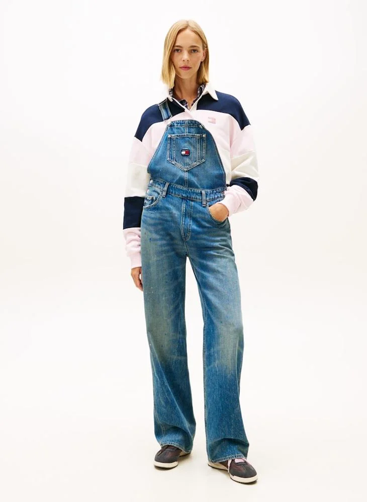 Premium Logo Full Length Dungarees Durable Cotton Denim Overalls for Women lala0