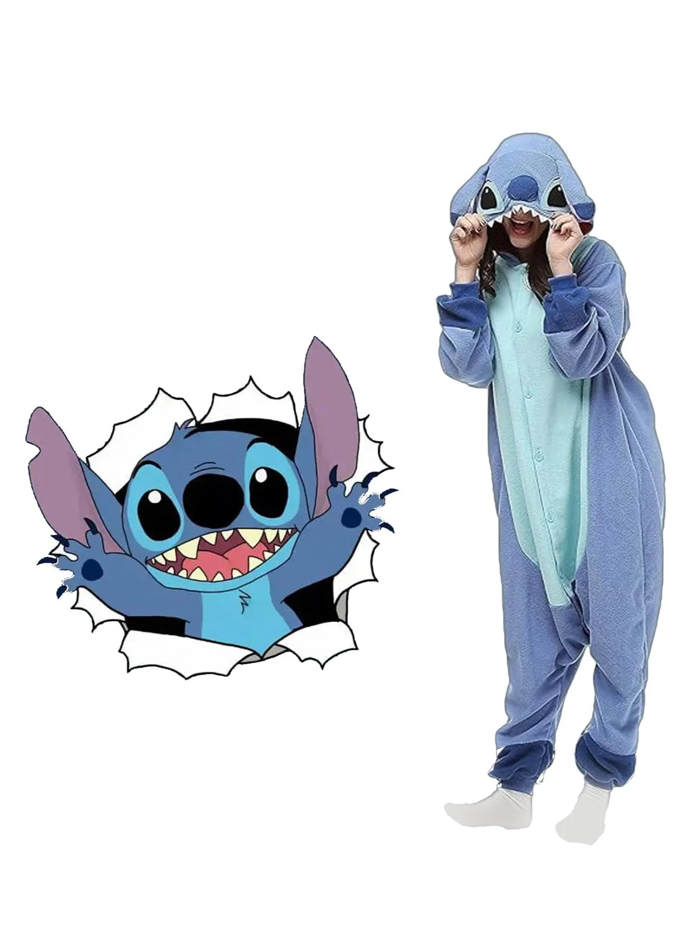 Premium Animal Character Onesie Pajamas Hoodie Cosplay Costume for Adults Unisex Party Wear (One Size) uh84o