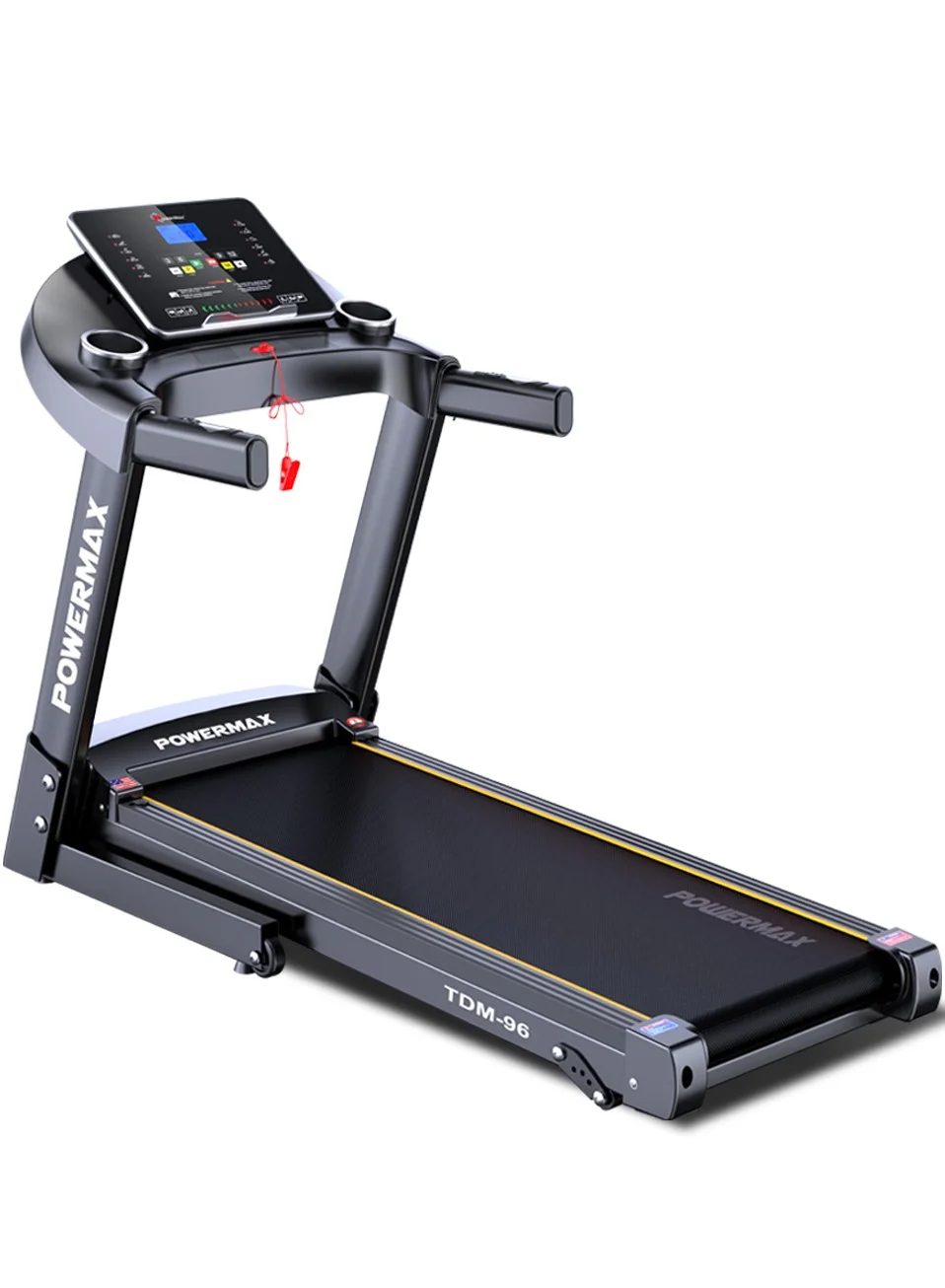 PowerMax Fitness Motorised Treadmill for Home Use with LCD Display and Bluetooth Connectivity (110kg Capacity, 12 kmph Speed) dhj8q