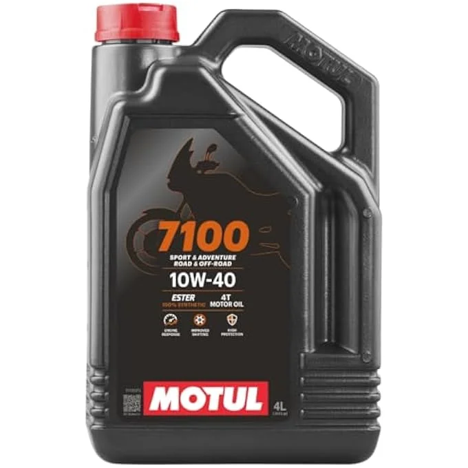 MOTUL 7100 4T 10W-40 Synthetic Engine Oil (Premium Motorcycle Lubricant, 4 L) yuj6p