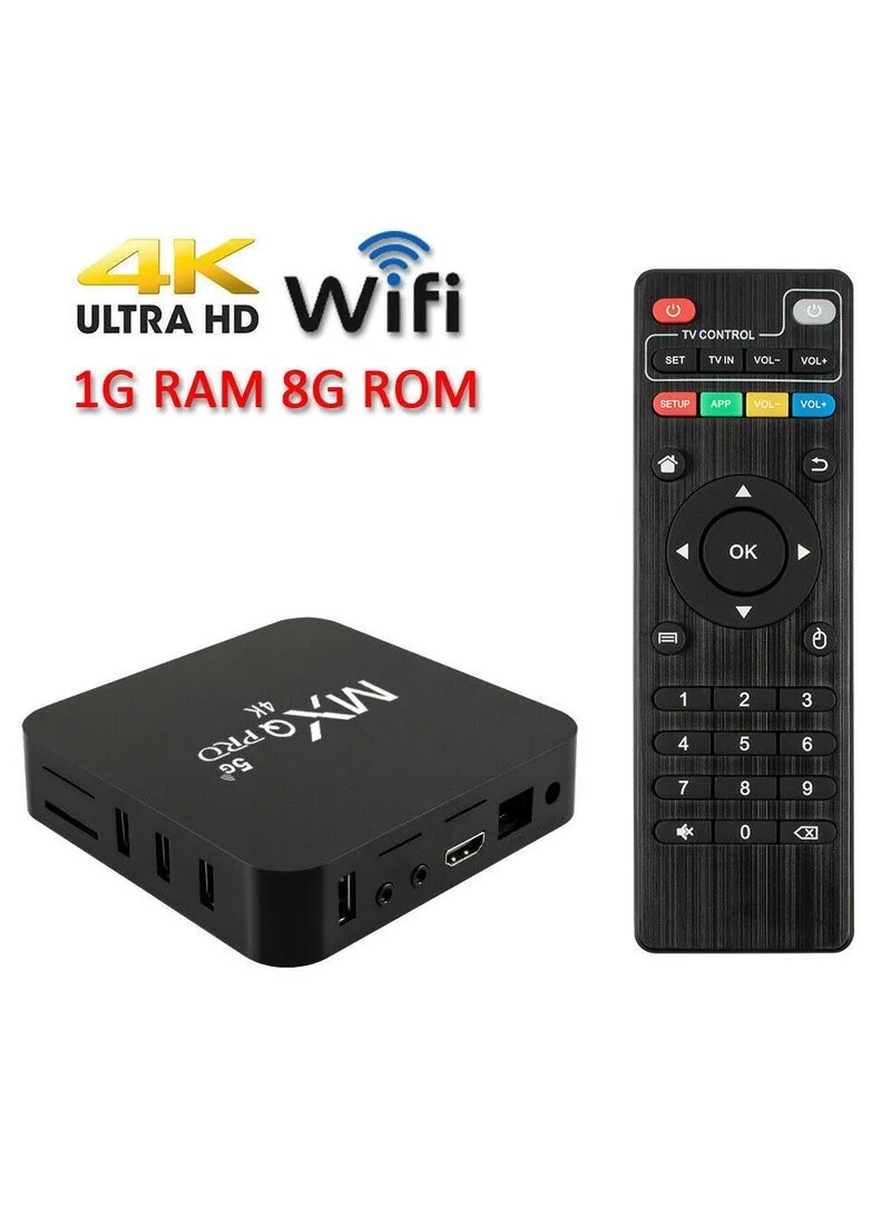 Gulf Trend 4K Android 10.0 Smart TV Box Ultra HD Media Player (5G Dual-Band WiFi, Quad-Core Processor, HDMI, USB, AV Support) l818g