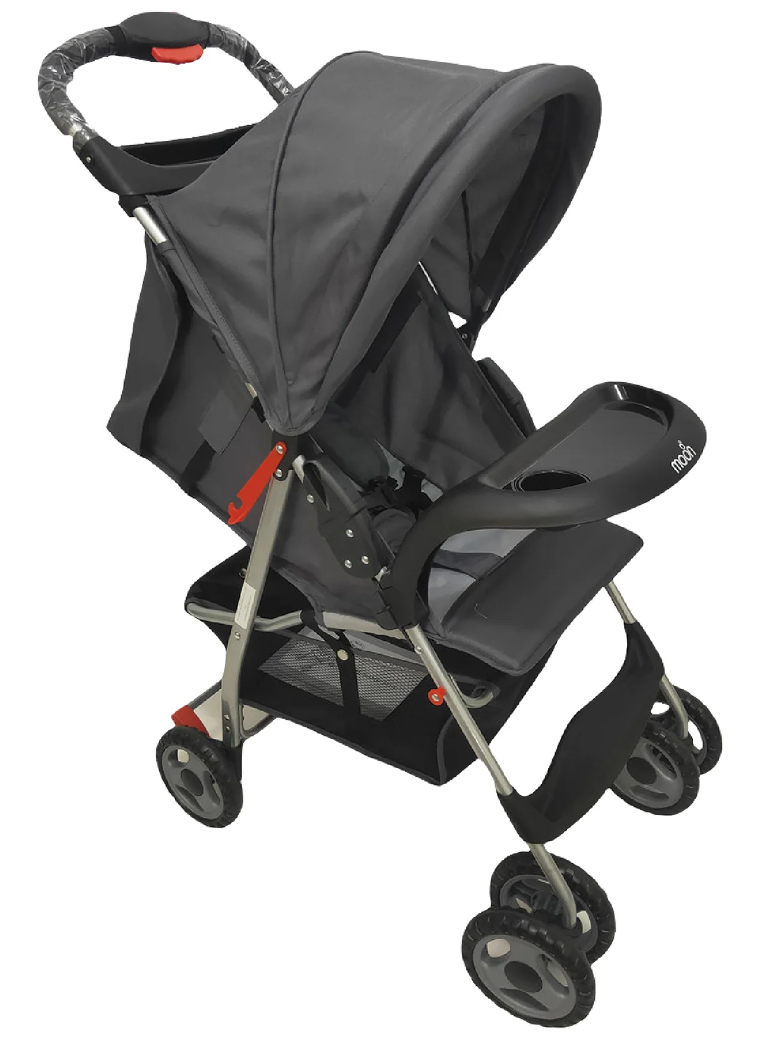 Moon Easy One-Hand Fold Stroller with Multi-Position Reclining Seat for Infants (Grey, Up to 24 kg) ir2zr