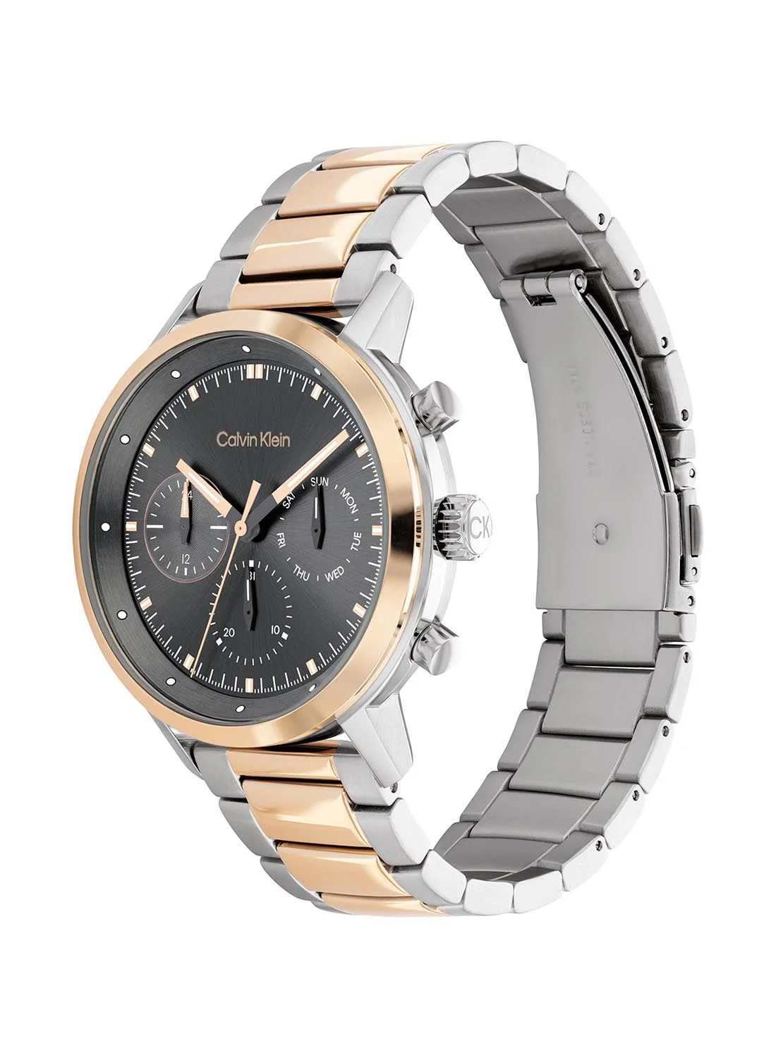 Premium Analog Round Waterproof Wrist Watch with Stainless Steel Band (Silver, One Size) pmos0