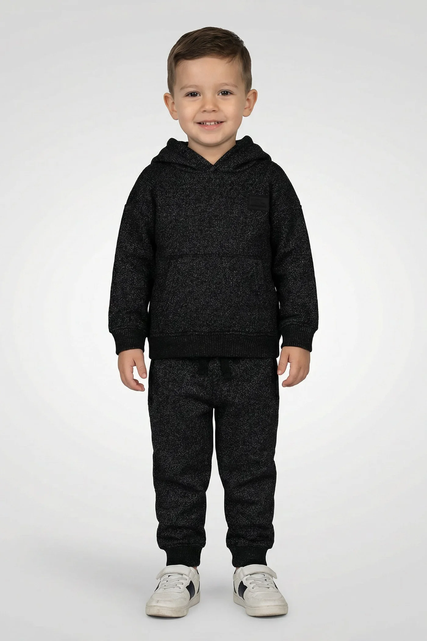Fudo Toddlers Boy 2-Piece Long Sleeve Hoodie and Jogger Pants Set (Heather Black, 2T) 8zpc2
