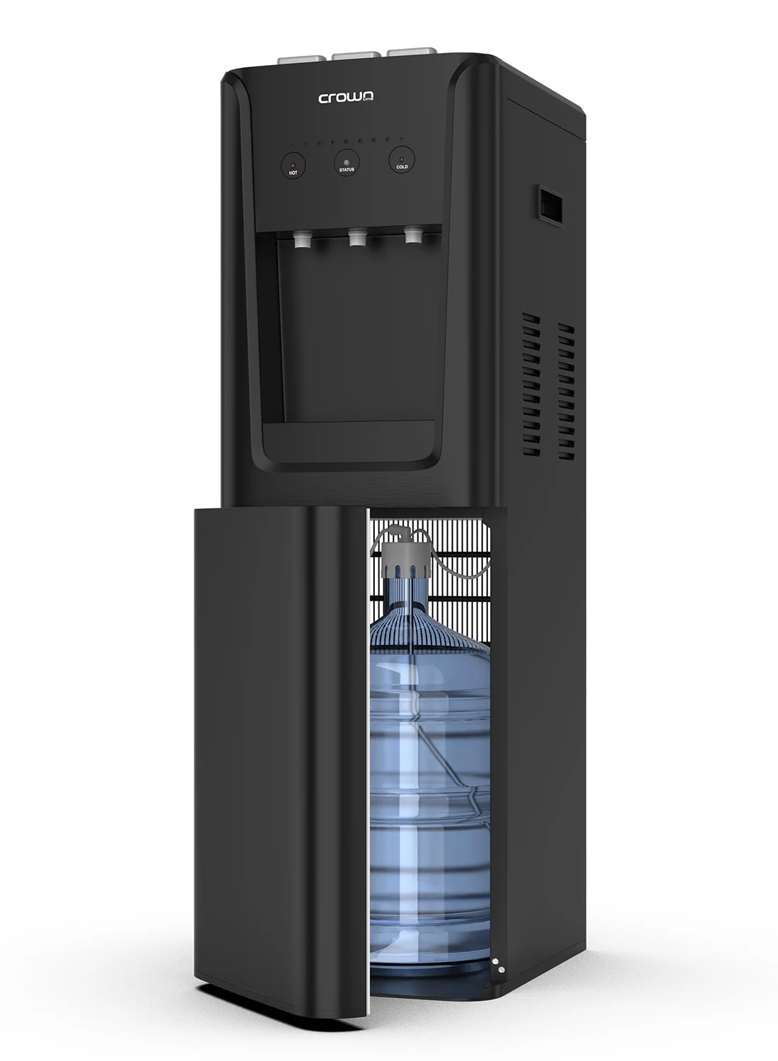 Crownline Bottom Loading Water Dispenser with Hot Cold and Normal Temperature Settings (Black, 1 Unit) czcst