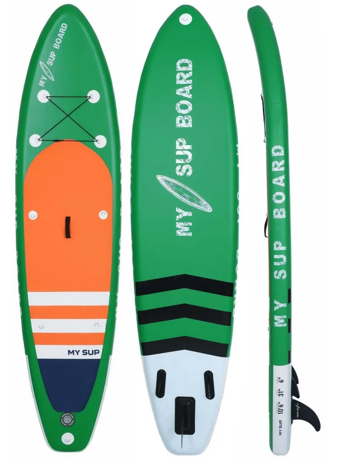 SHARMAX Inflatable Stand Up Paddle Board Dual Layer Drop Stitch SUP with 3 Fins and Pump (323 cm) p7yxe