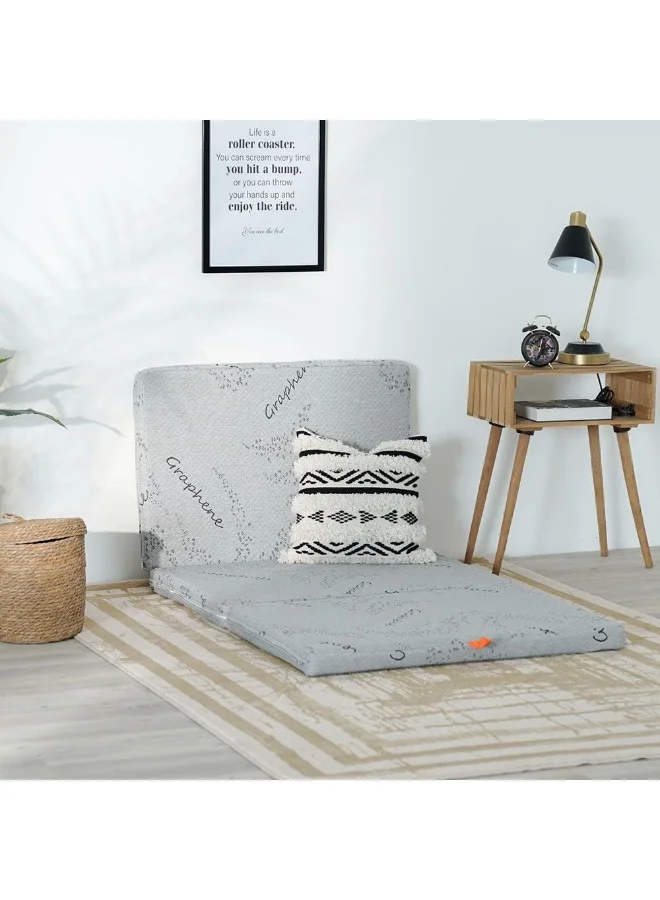 Danube Home Foldable Foam Single Mattress with Bamboo Fabric Cover (Medium Firm, 180x90x6 cm) a5hzf