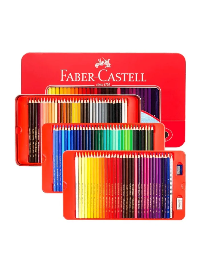 Faber-Castell Classic Colour Pencils Set (100-Piece, Assorted Colors, Metal Tin Case) odq4l